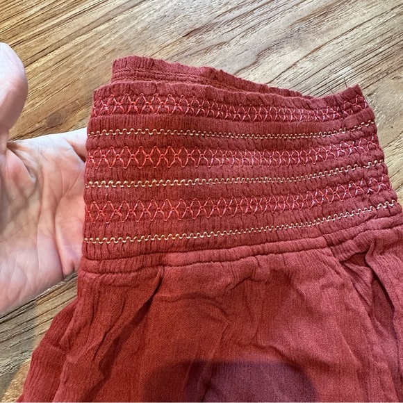 Anthro Ett Twa Womens Elastic Waist Pull On Rust Sulawesi Smoked Gypsy Pants M - Picture 6 of 10